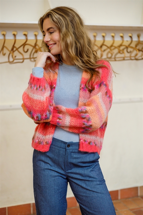 BC Lagoon Multistriped Cardigan Peach/Pink