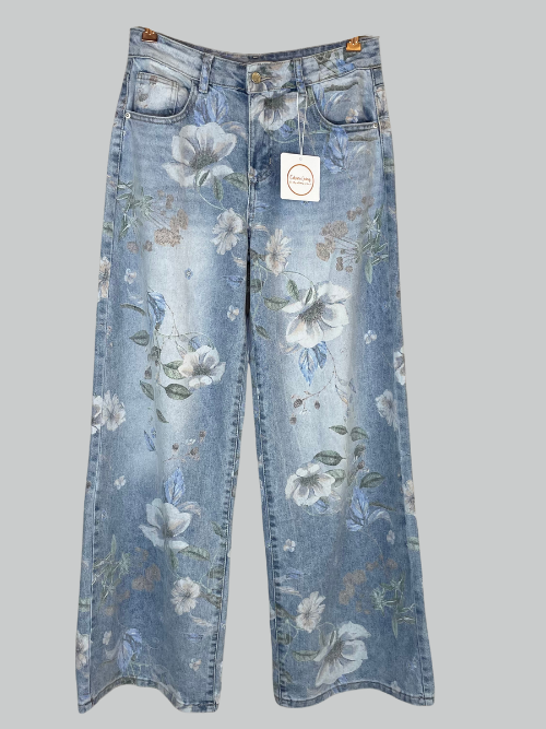 Hilde Flower Jeans Light Blue Denim 