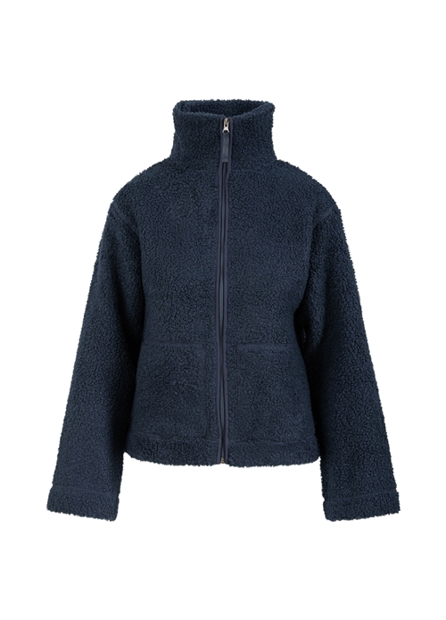 Jamie Fleece Sweater m Lynlås Navy 