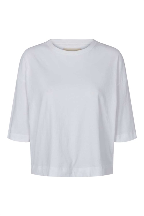 Signe 2/4 Boxy Hvid T-Shirt GOTS Certificeret