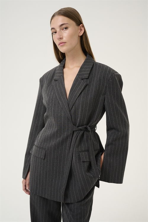 Tonja Blazer Grey Pinstripe