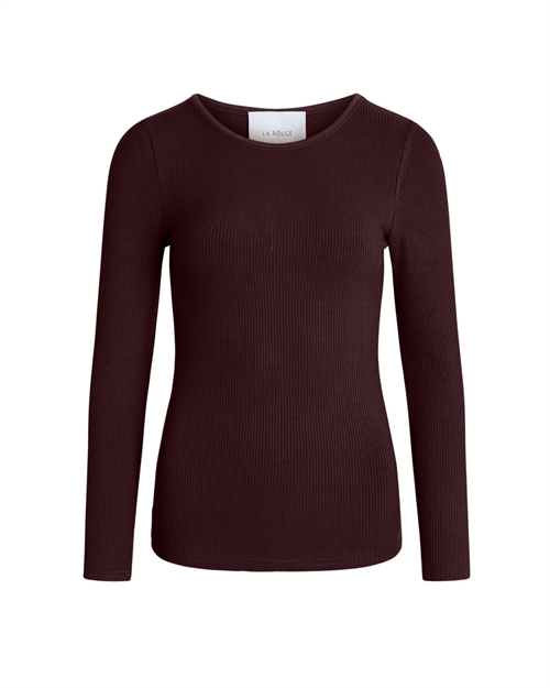 Lisa Aubergine Langærmet Basis T-shirt