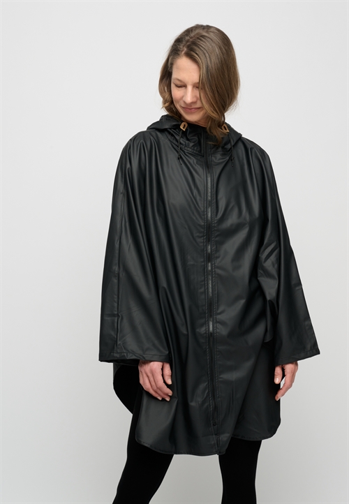 Let it Rain Cape Sort Regn Kappe - Onesize