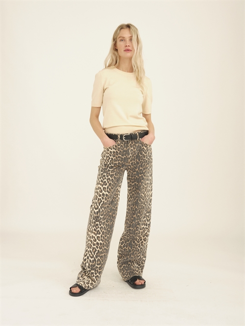 Birkin Leopard Printet Jeans Længde 32