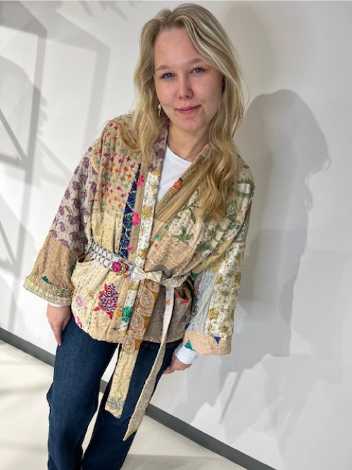 Gitte Kantha Jacket Beige I 