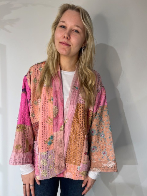 Gitte Kantha Jacket Pink B 